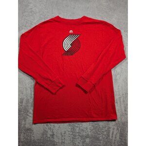 Portland Trial Blazers T Shirt Adult Large Red Logo Basketball Rose City NBA